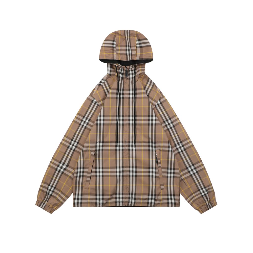 Burberry camel reversible hooded jacket