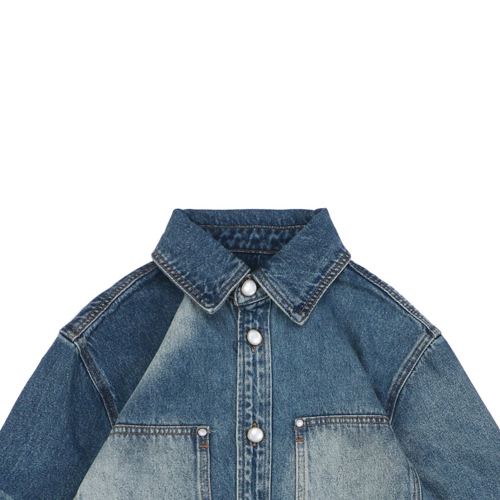 Unisex faded denim trucker jacket