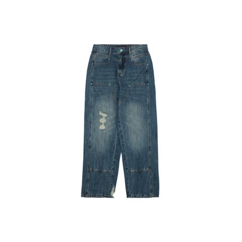 Louis Vuitton turquoise button washed jeans