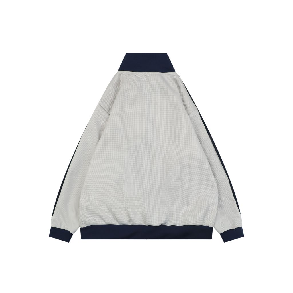 Adidas beige navy waffle track jacket