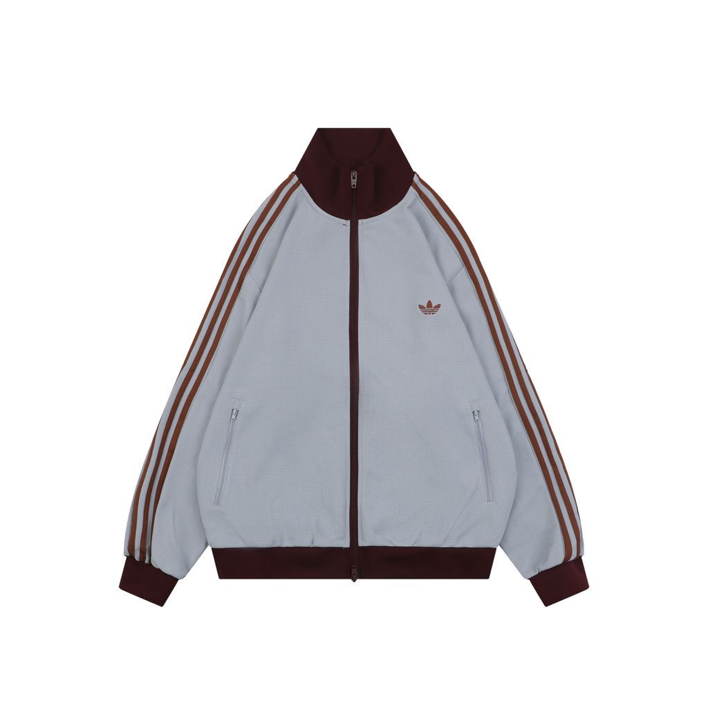 Adidas blue brown waffle track jacket