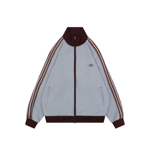 Adidas blue brown waffle track jacket