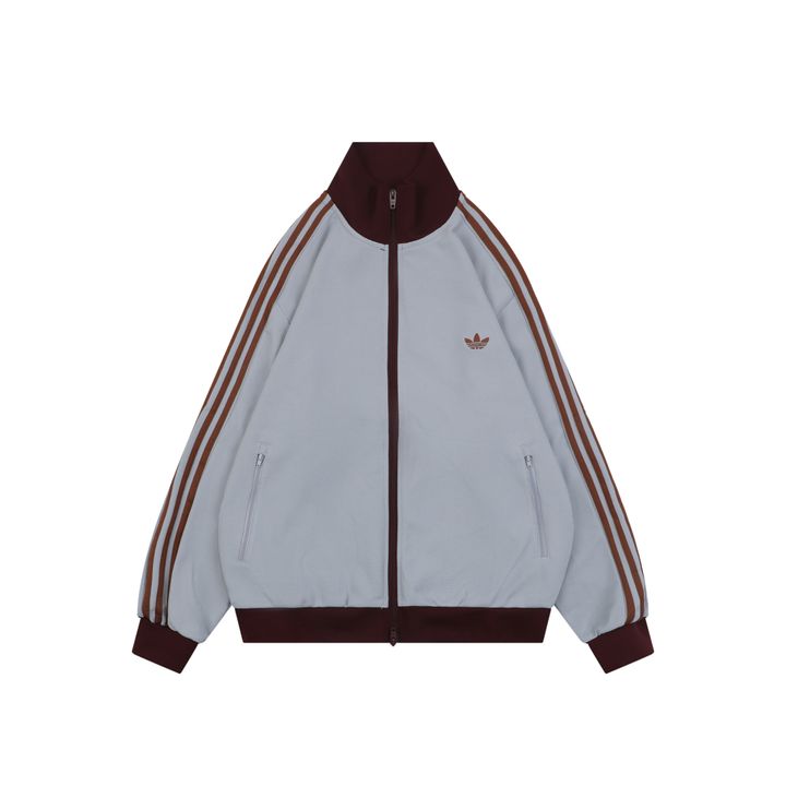 Adidas blue brown waffle track jacket