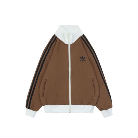 Adidas brown black white waffle track jacket