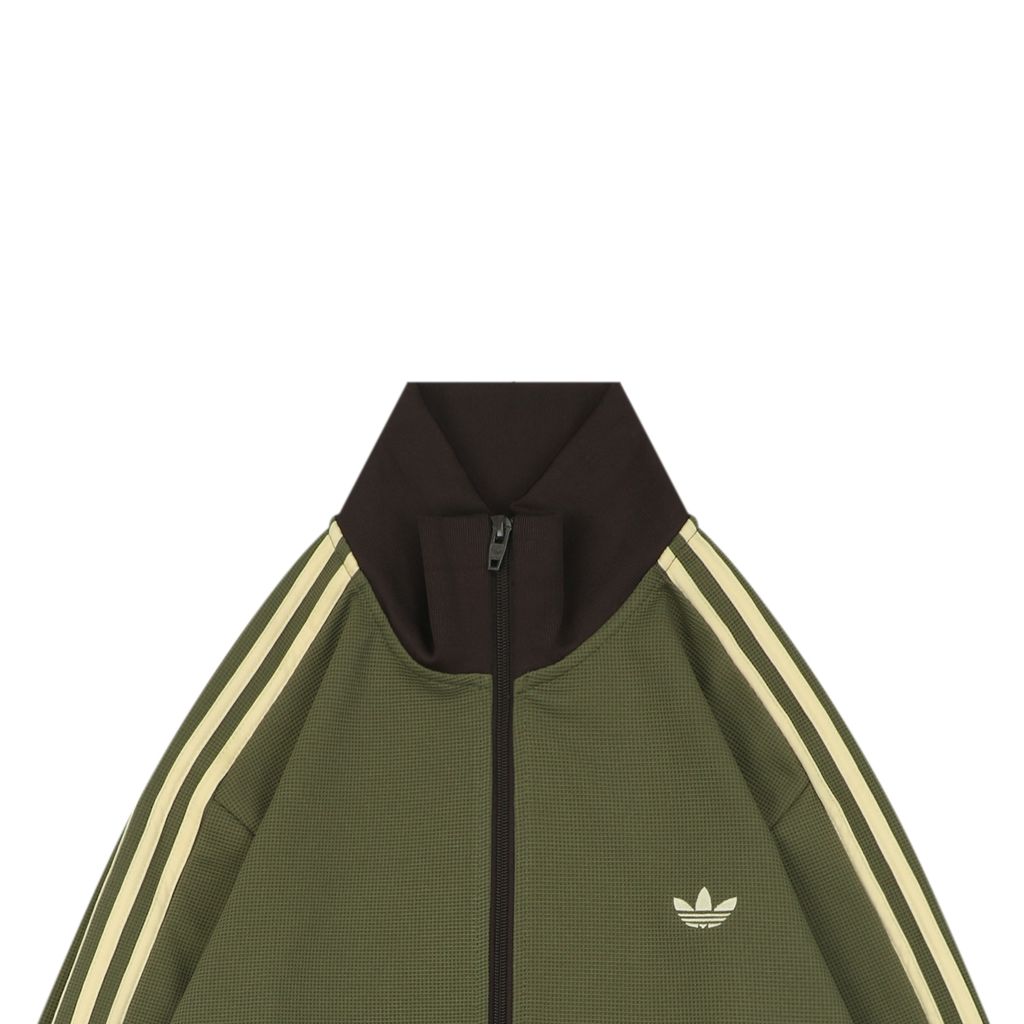 Trefoil embroidered high collar sports jacket