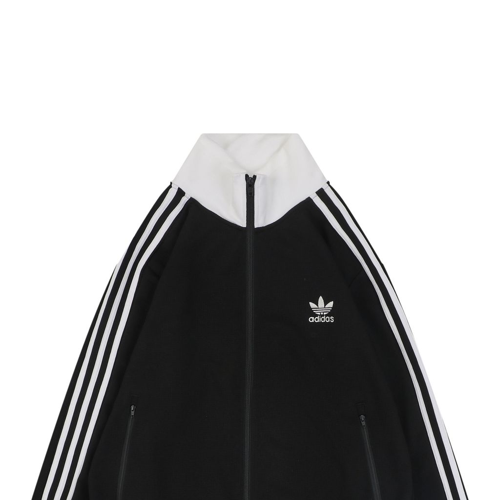Trefoil embroidered high collar sports jacket