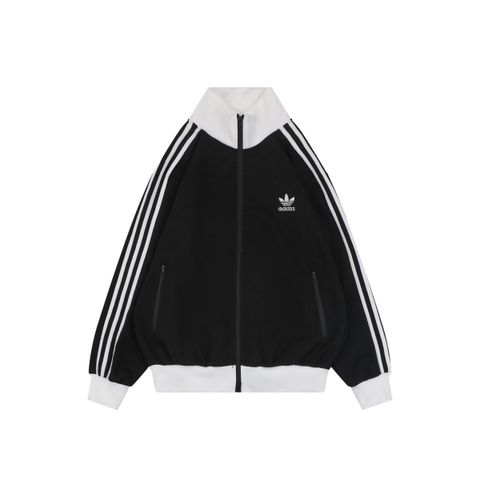 Adidas black white waffle track jacket