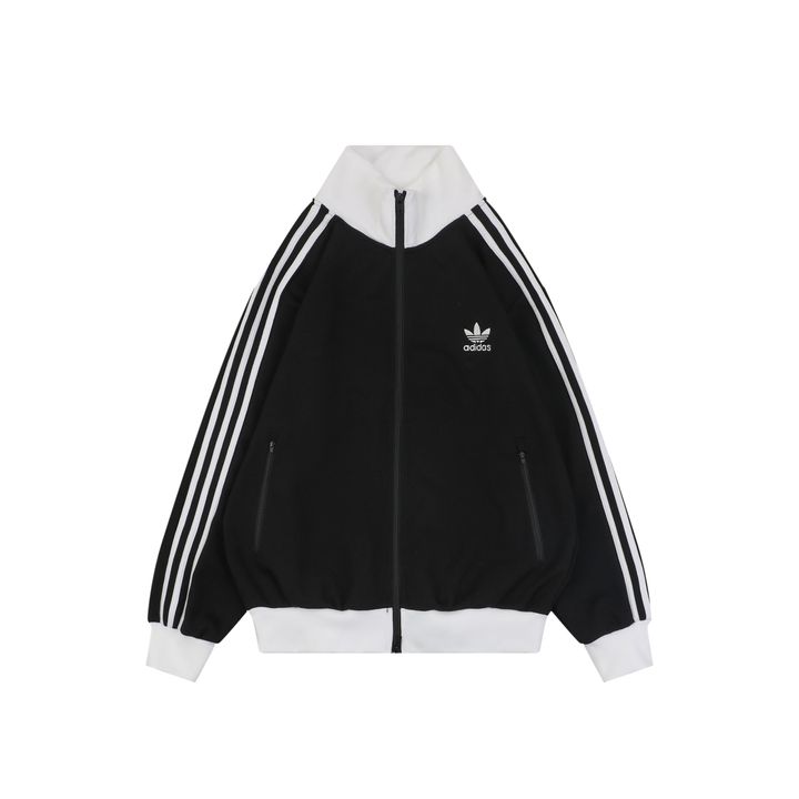 Adidas black white waffle track jacket