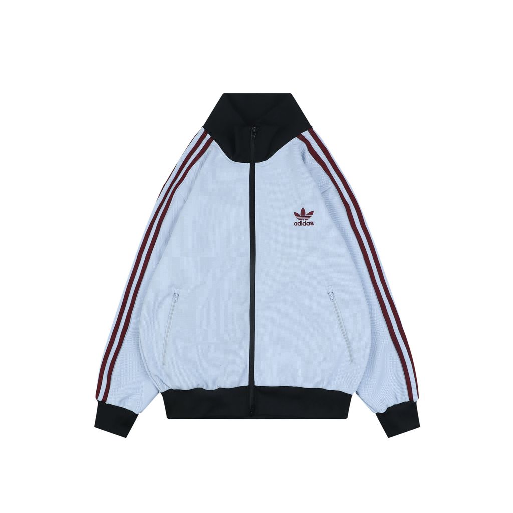 Adidas light blue brown navy waffle jacket
