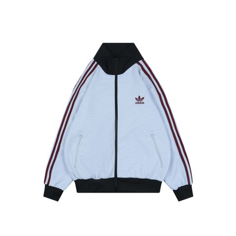 Adidas light blue brown navy waffle jacket