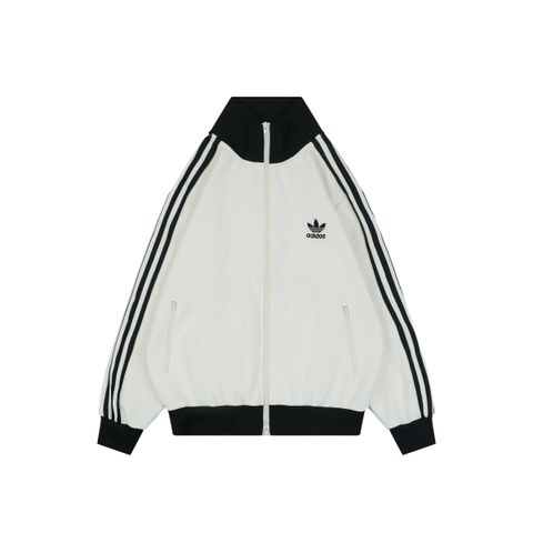 Adidas beige black waffle track jacket