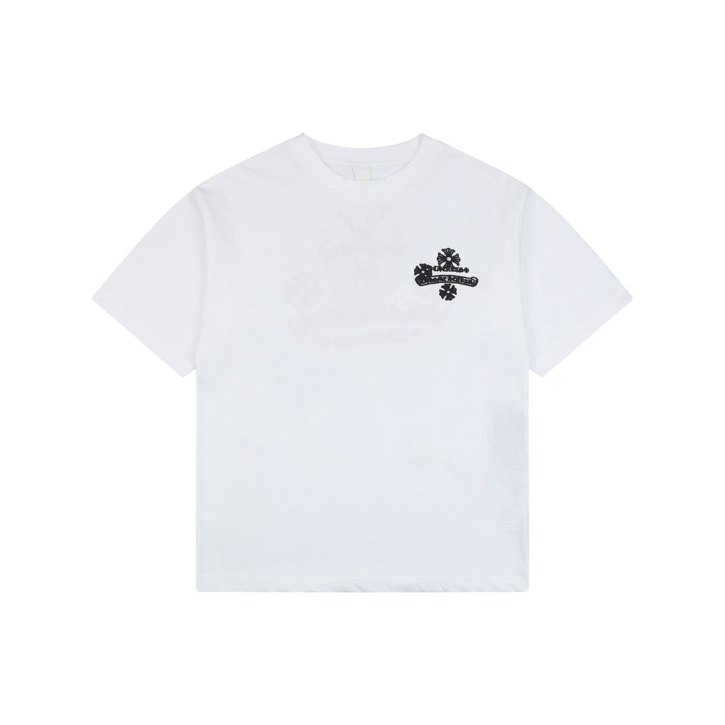 Chrome Hearts stitch cross embroidered T-shirt