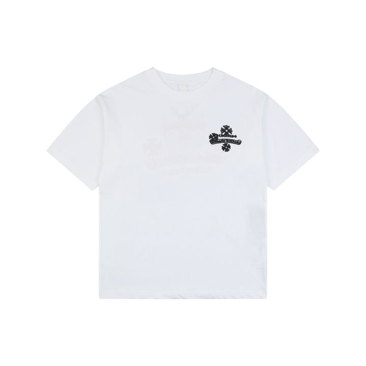 Chrome Hearts stitch cross embroidered T-shirt