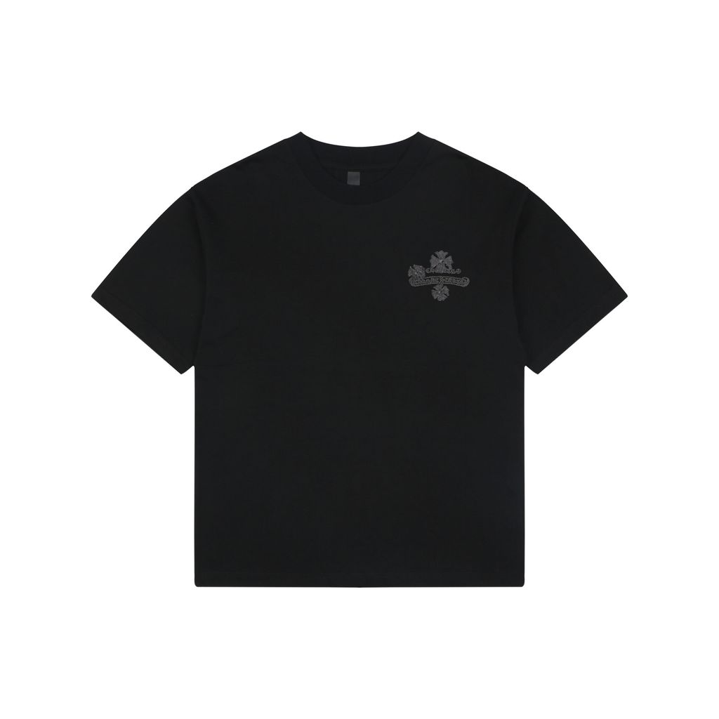 Chrome Hearts stitch cross embroidered T-shirt
