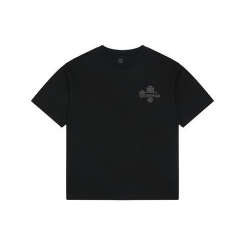 Chrome Hearts stitch cross embroidered T-shirt