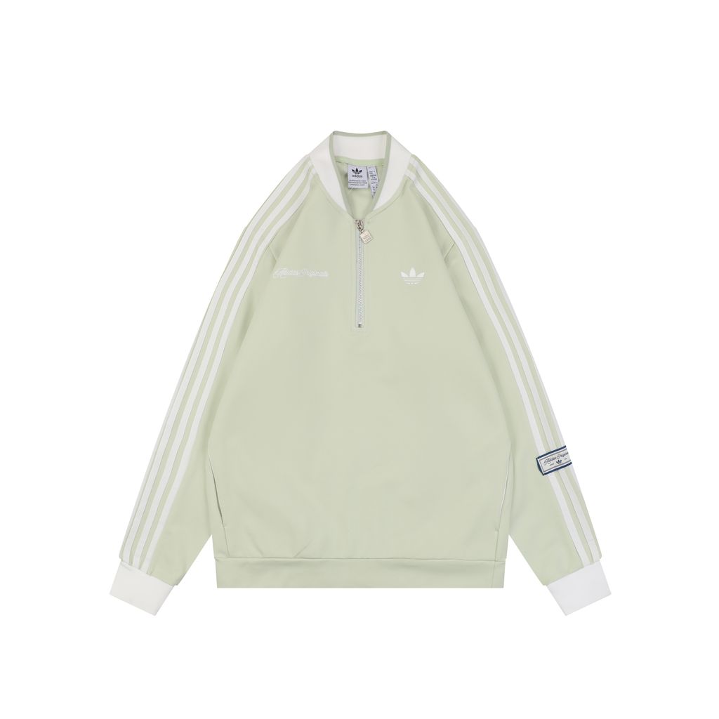 Adidas navy mint Trefoil baseball jacket