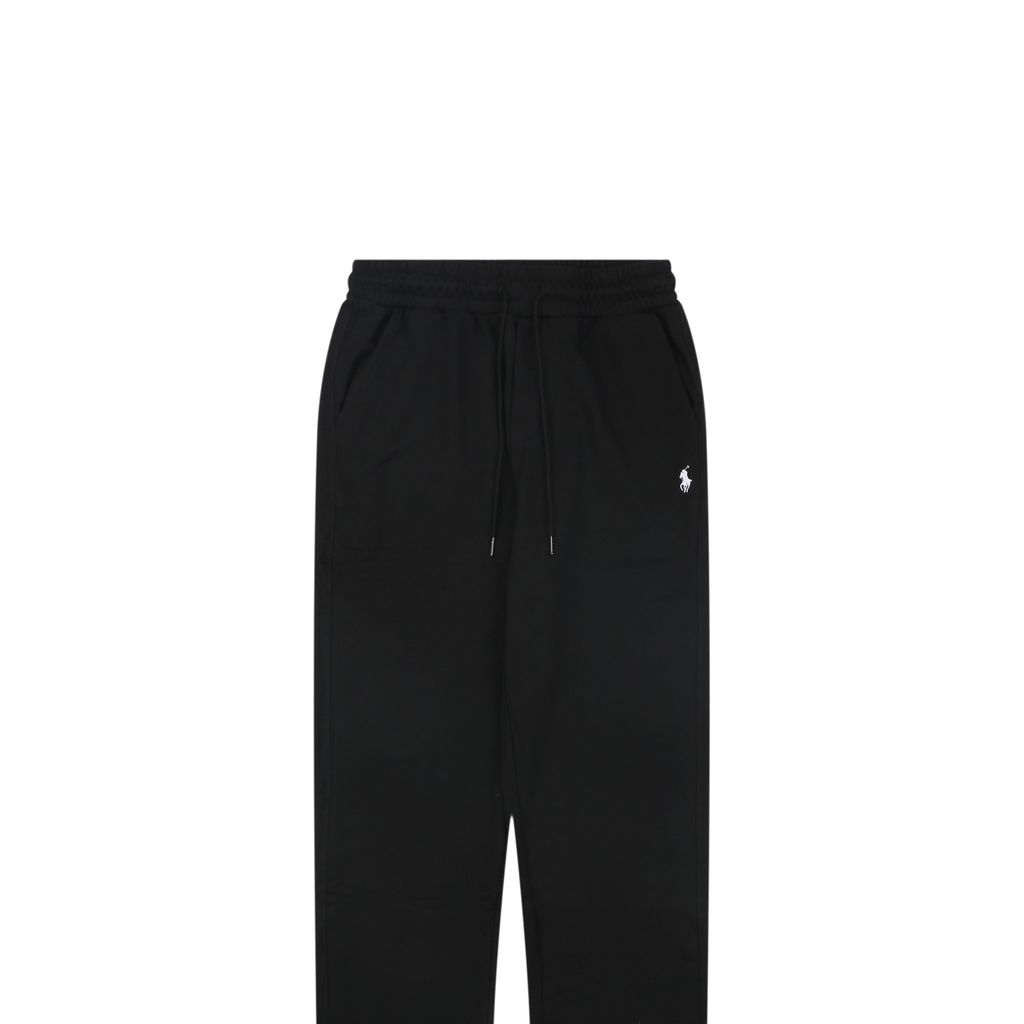 360g combed cotton relaxed black trousers