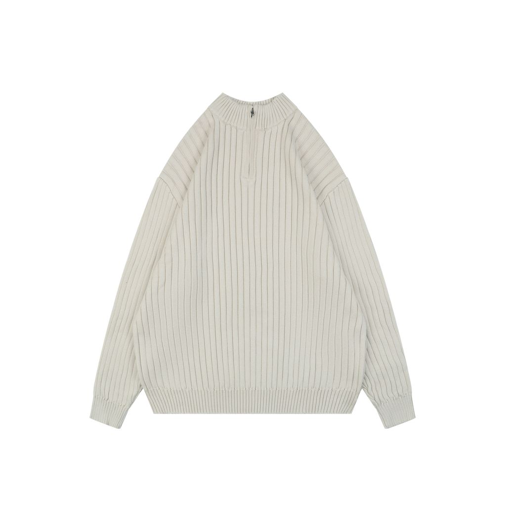 Balenciaga ribbed half zip stand collar sweater