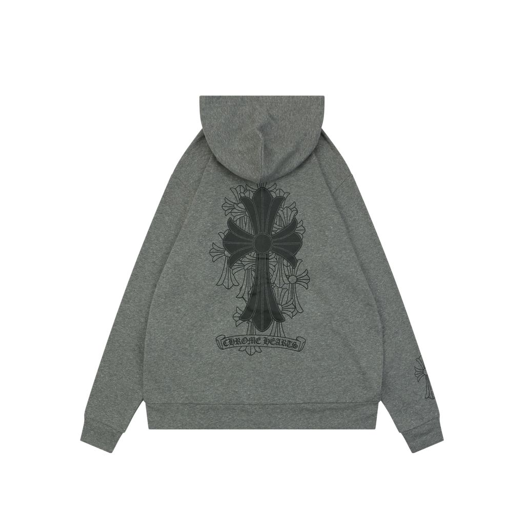 Chrome Hearts Black Cross Printed Hooded Jacket