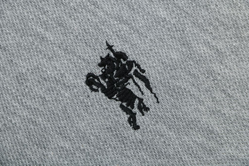 Burberry Grey Black Embroidered Polo