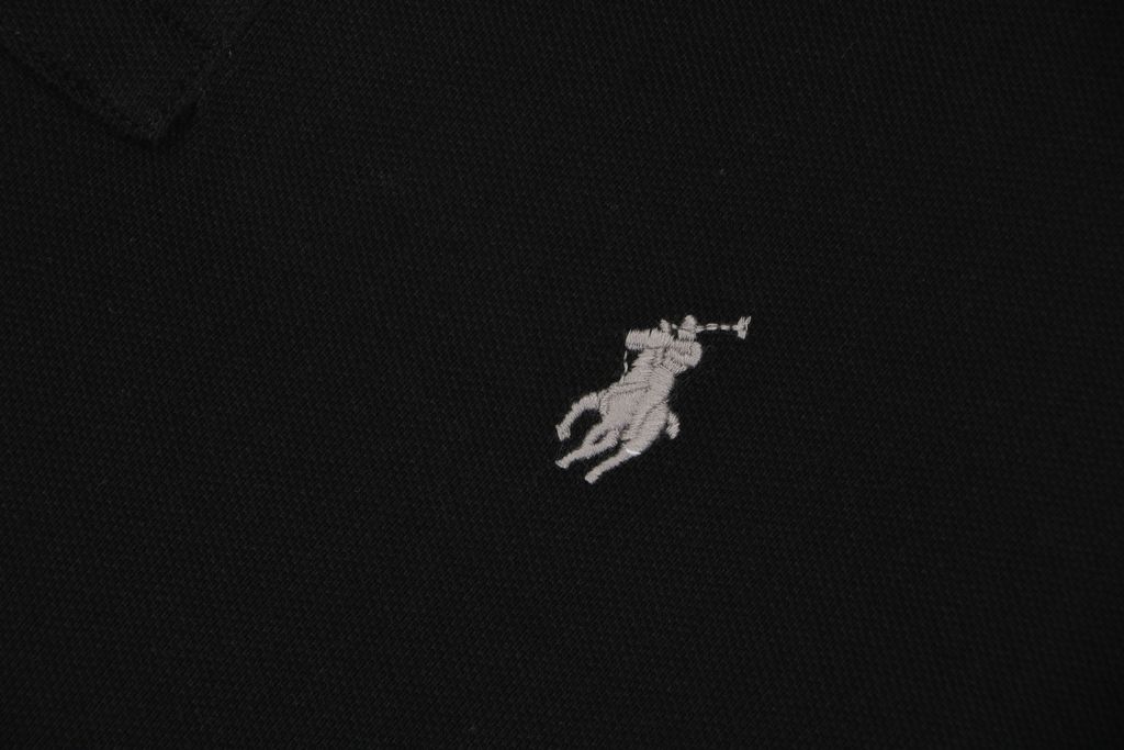 Ralph Lauren Black Grey Embroidered Polo