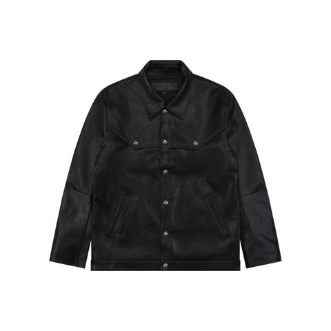 Chrome Hearts Cross Patch Black Leather Jacket