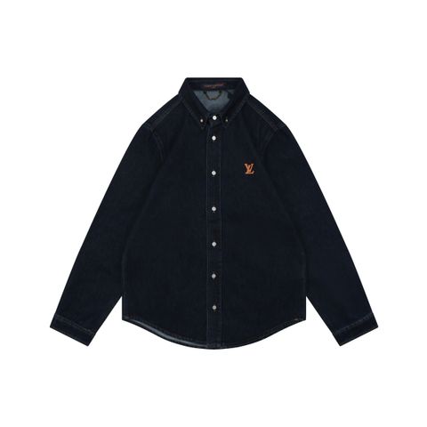 Louis Vuitton Monogram Leather Patch Denim Shirt