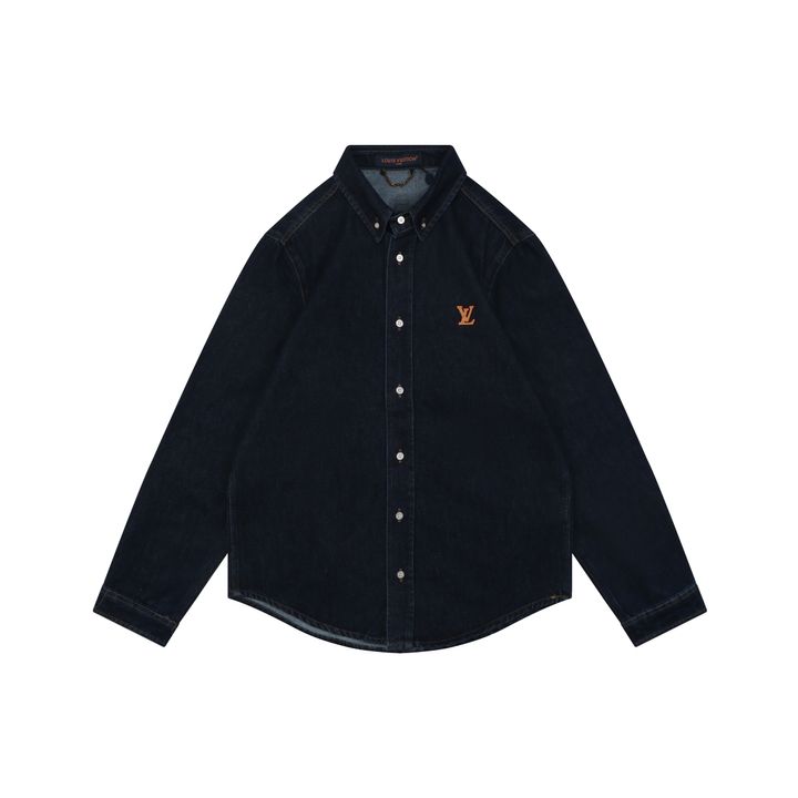 Louis Vuitton Monogram Leather Patch Denim Shirt