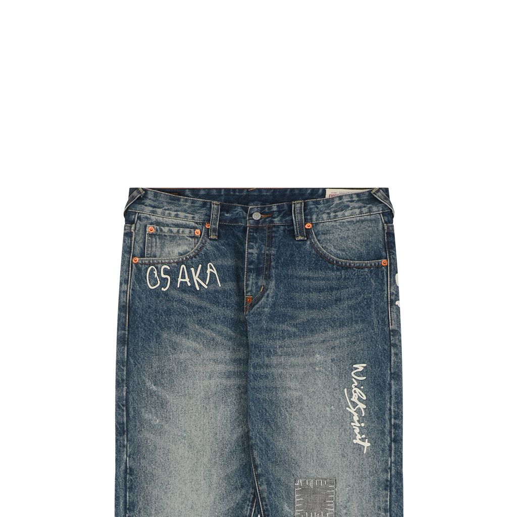 Evisu Vintage Washed Destroyed Jeans