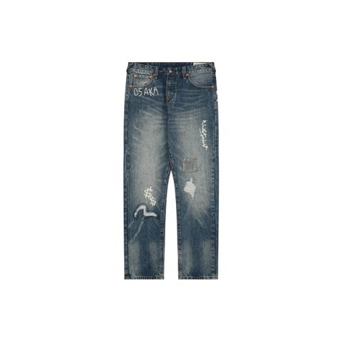 Evisu Distressed Graffiti Denim Jeans