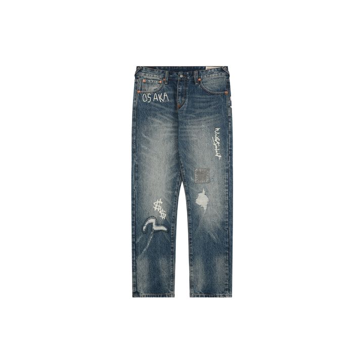 Evisu Distressed Graffiti Denim Jeans