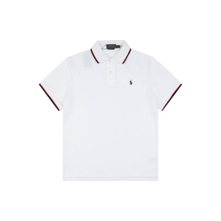 Ralph Lauren Red Trim Embroidered Pony Polo Shirt