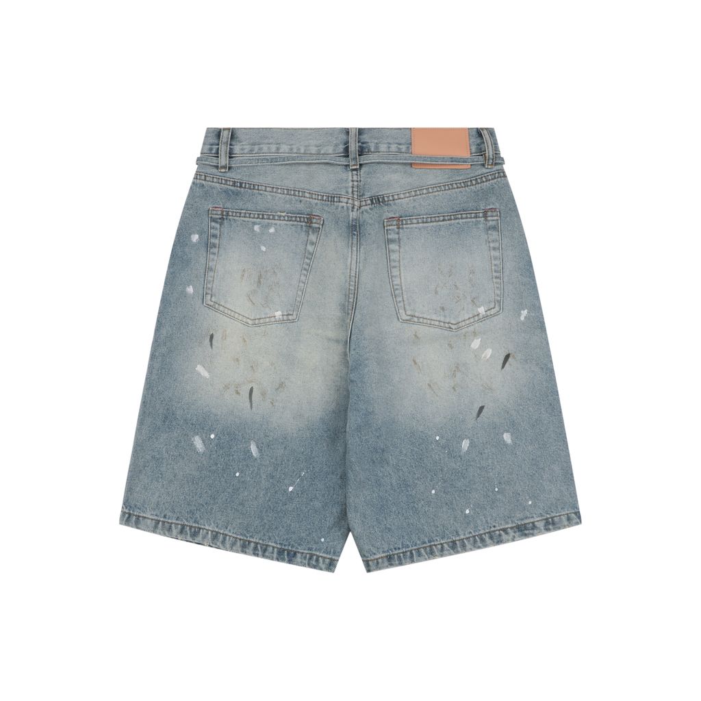 Acne Studios Paint Splatter Denim Shorts