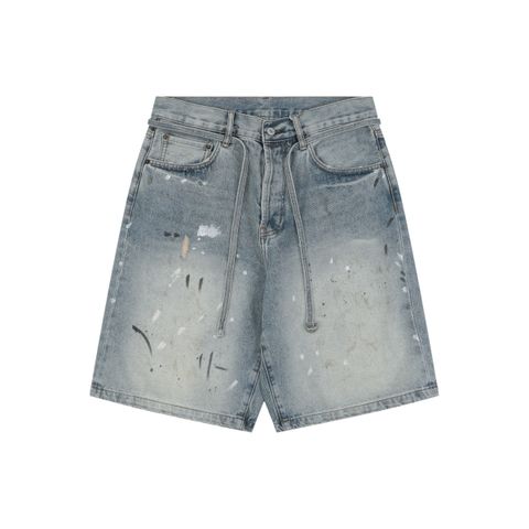 Acne Studios Paint Splatter Denim Shorts