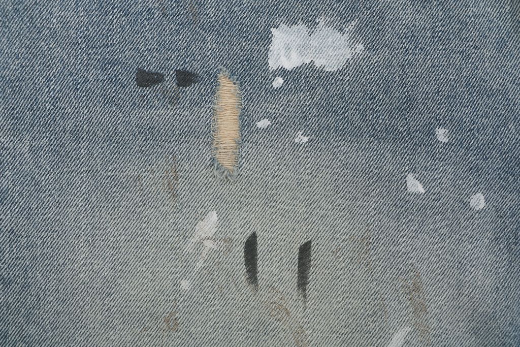 Acne Studios Distressed Hand-Painted Denim Shorts