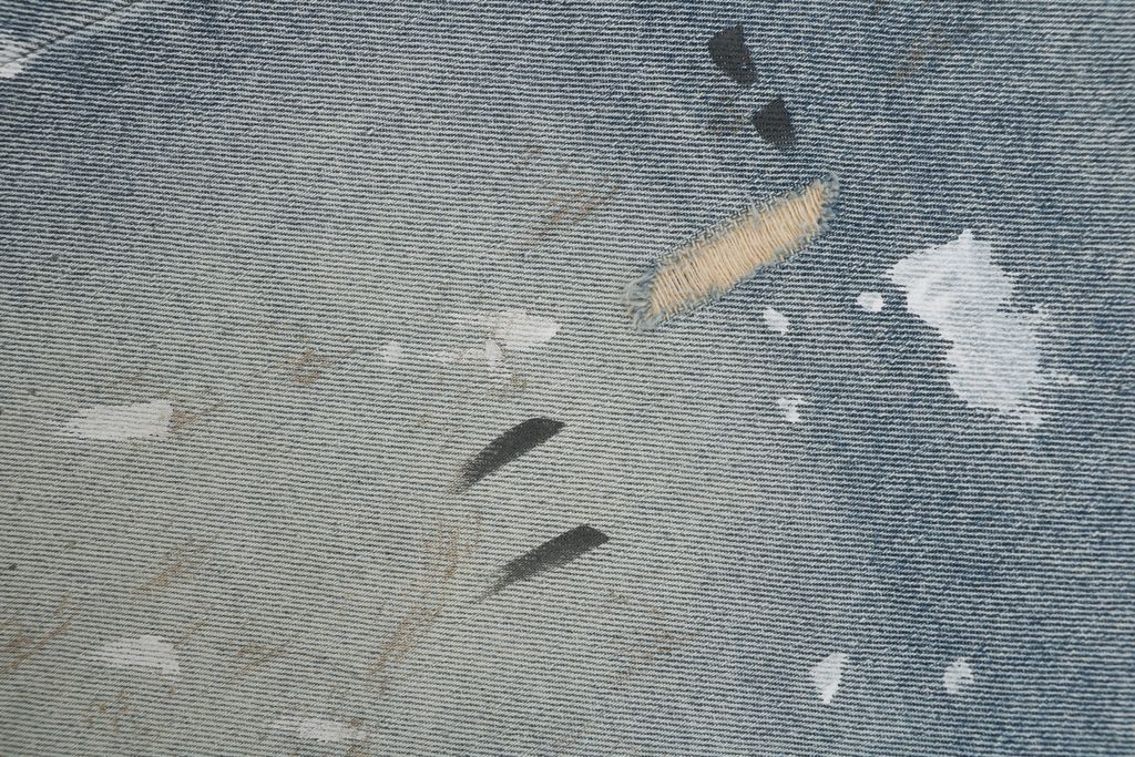 Acne Studios Distressed Hand-Painted Denim Shorts