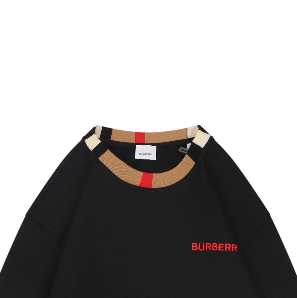 Burberry Check Trim Cotton Sweatshirt