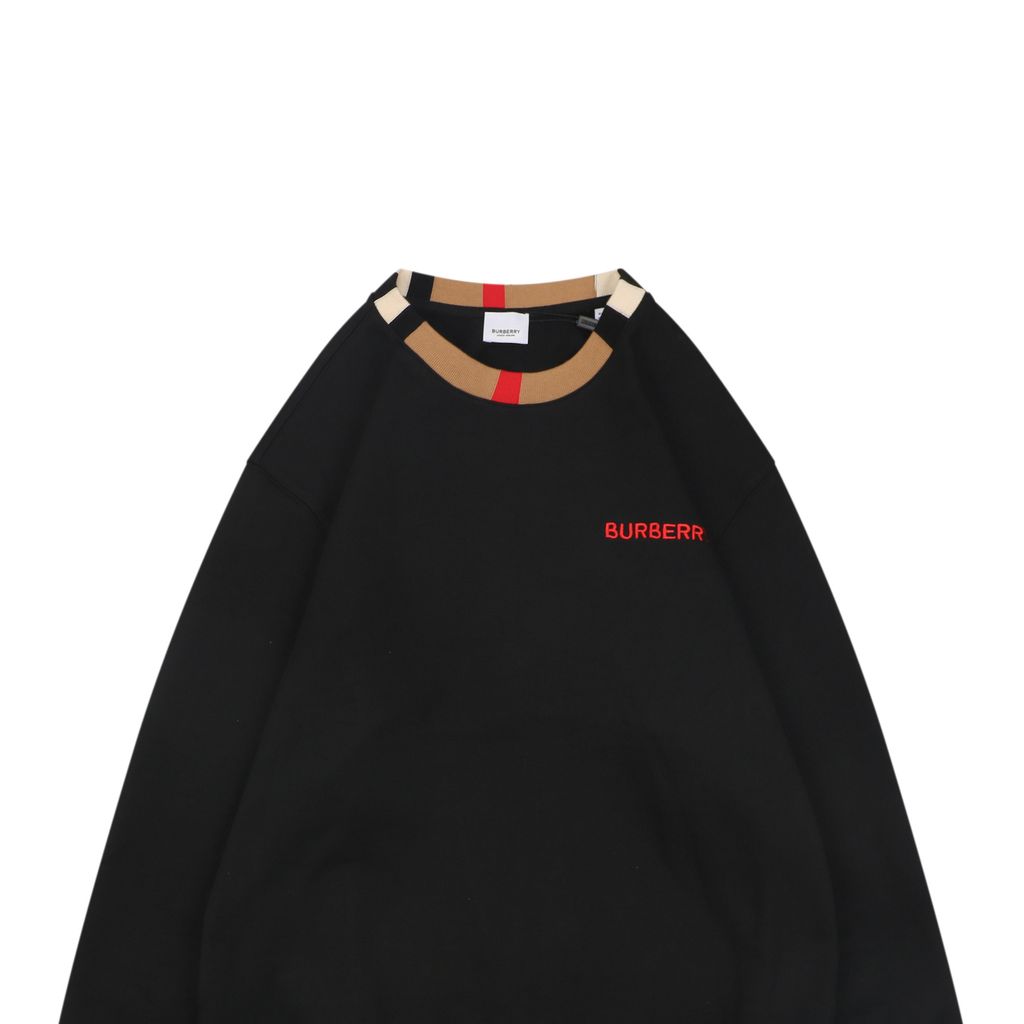 Burberry Check Trim Cotton Sweatshirt