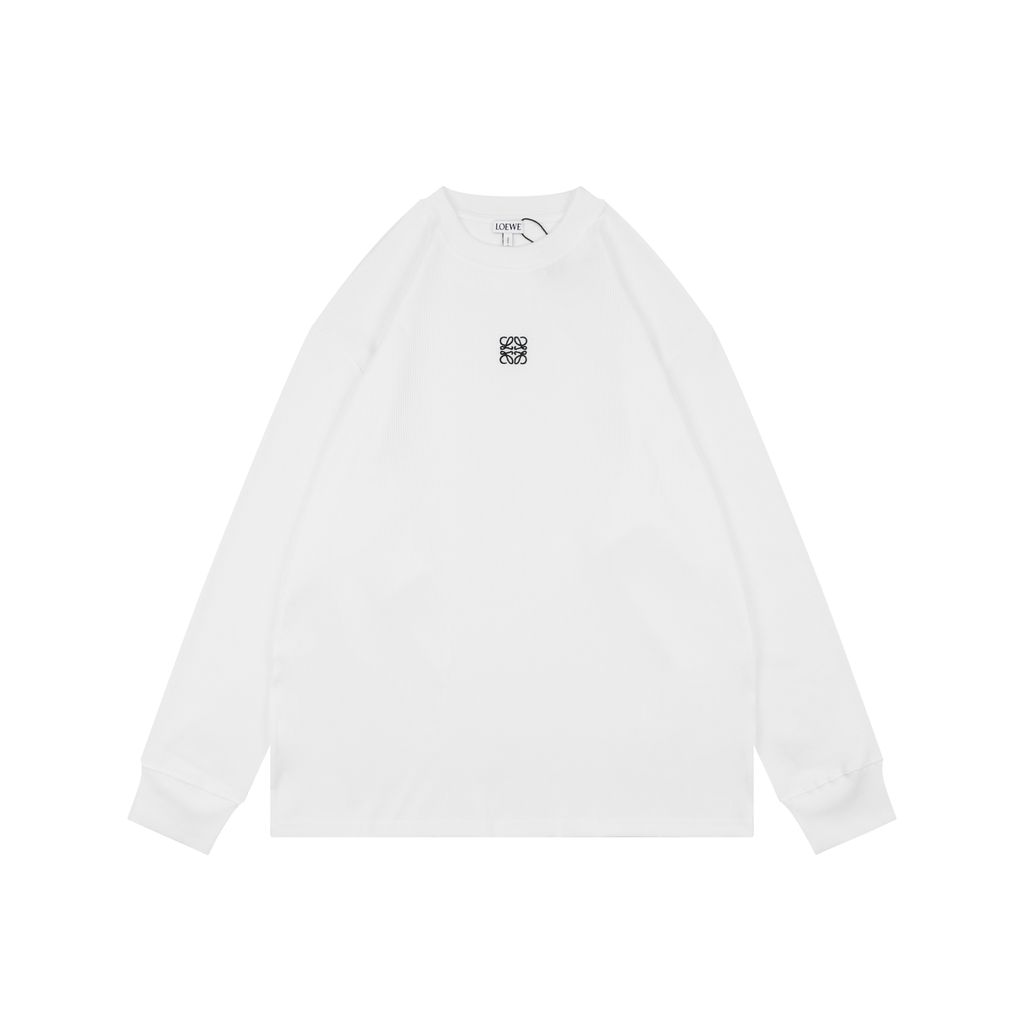 Loewe Anagram Embroidered Ribbed Long Sleeve Top