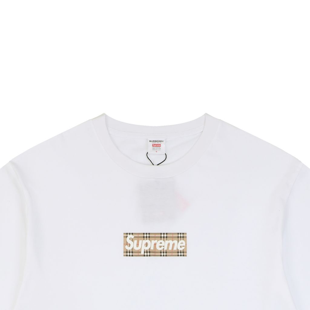 Supreme Burberry Box Logo Cotton Jersey Tee