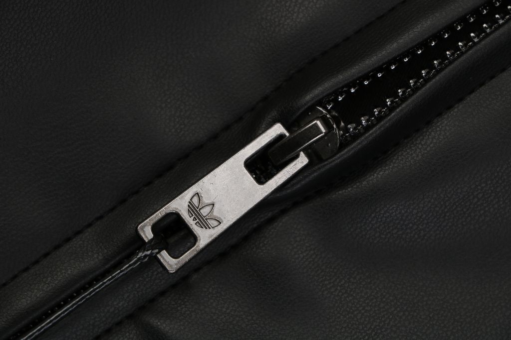Adidas Pleather Full Zip Stand Collar Jacket