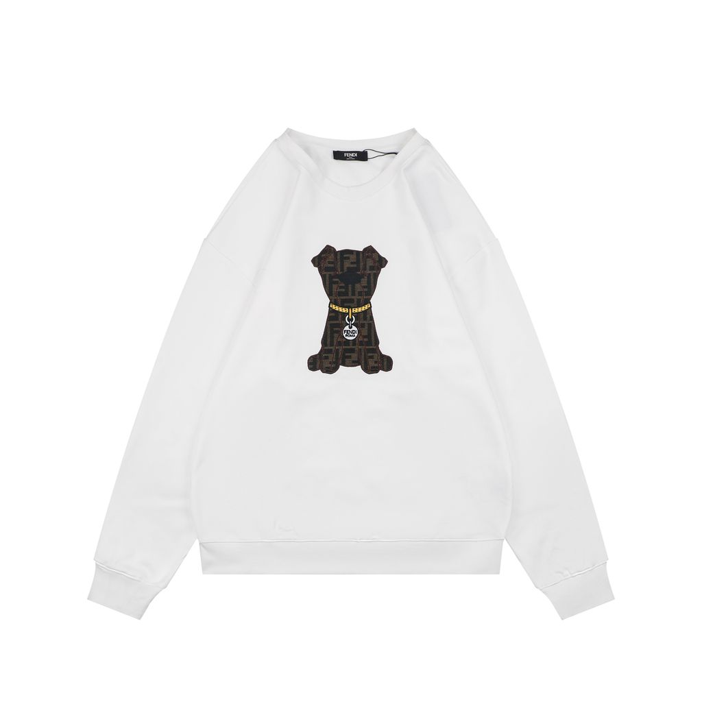 Fendi FF Monogram Dog Embroidered Crewneck Sweatshirt