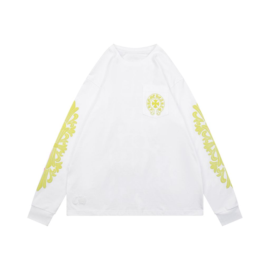 Chrome Hearts Cross Sleeve Sanskrit Back Print Long Sleeve T-Shirt