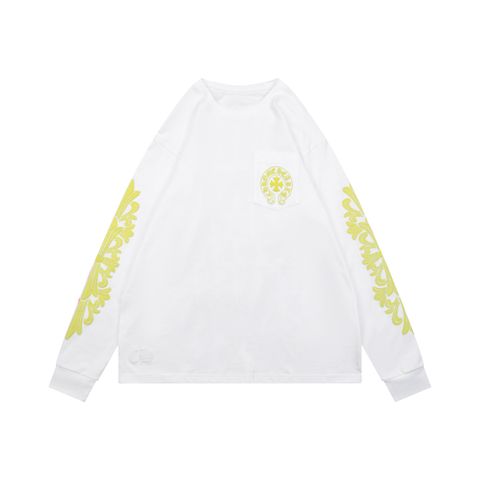 Chrome Hearts Cross Sleeve Sanskrit Back Print Long Sleeve T-Shirt