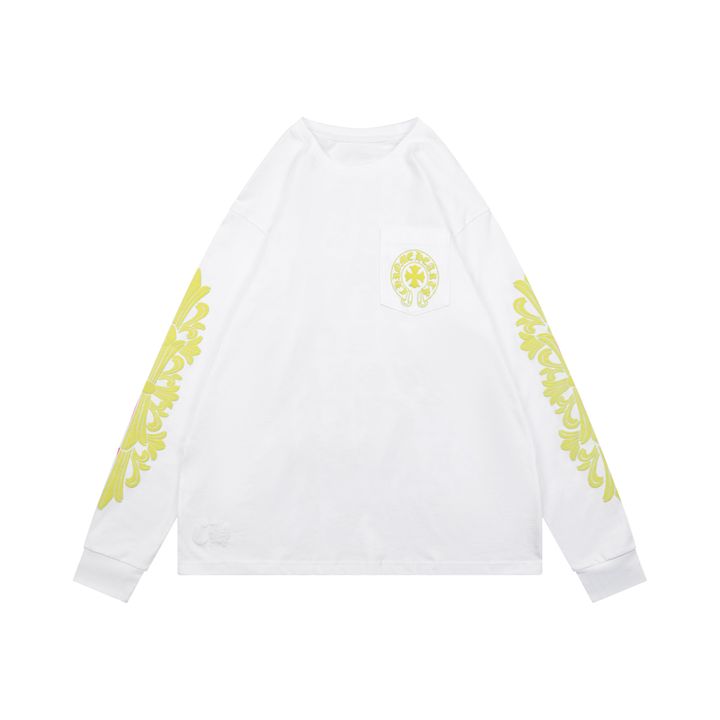 Chrome Hearts Cross Sleeve Sanskrit Back Print Long Sleeve T-Shirt