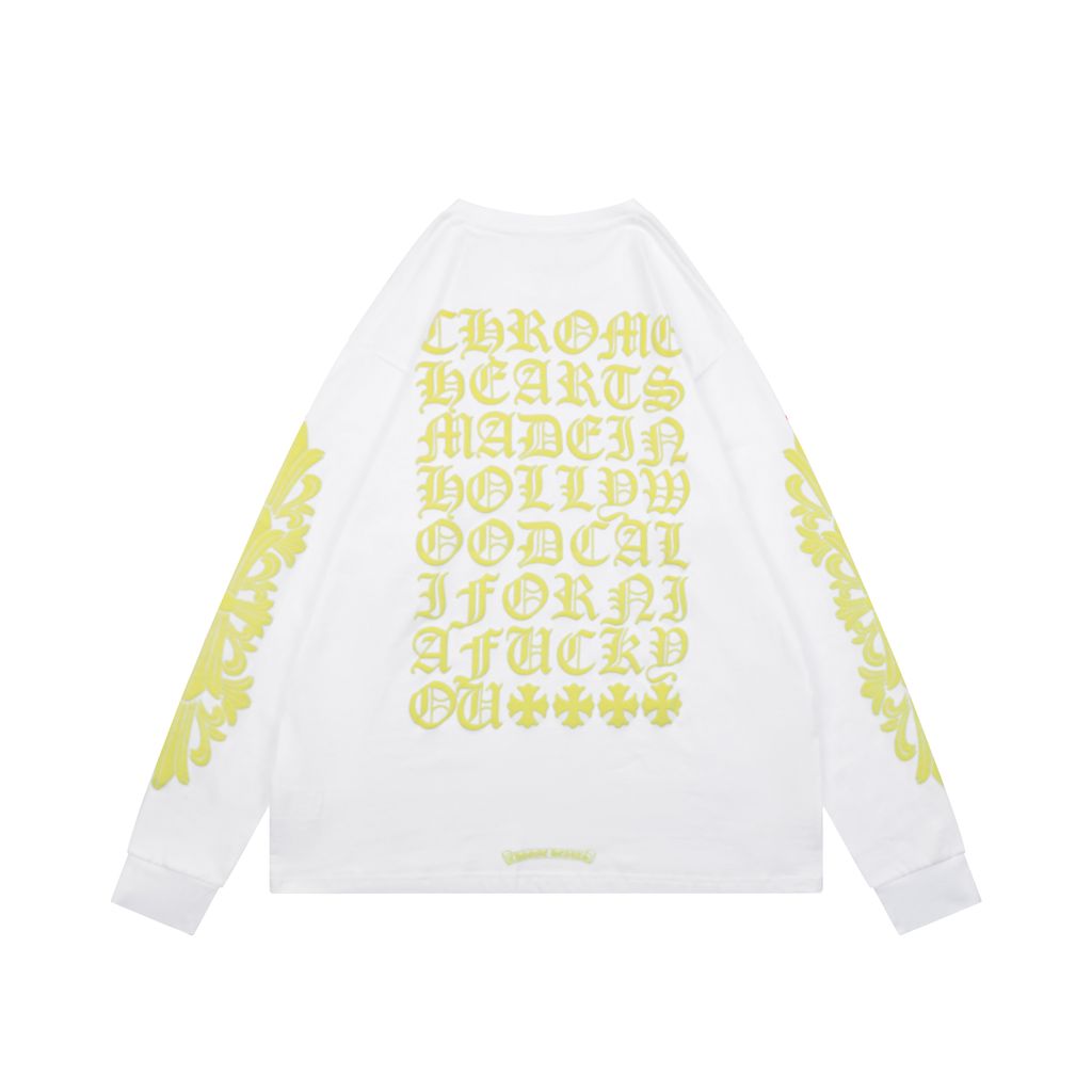 Chrome Hearts Cross Sleeve Sanskrit Back Print Long Sleeve T-Shirt