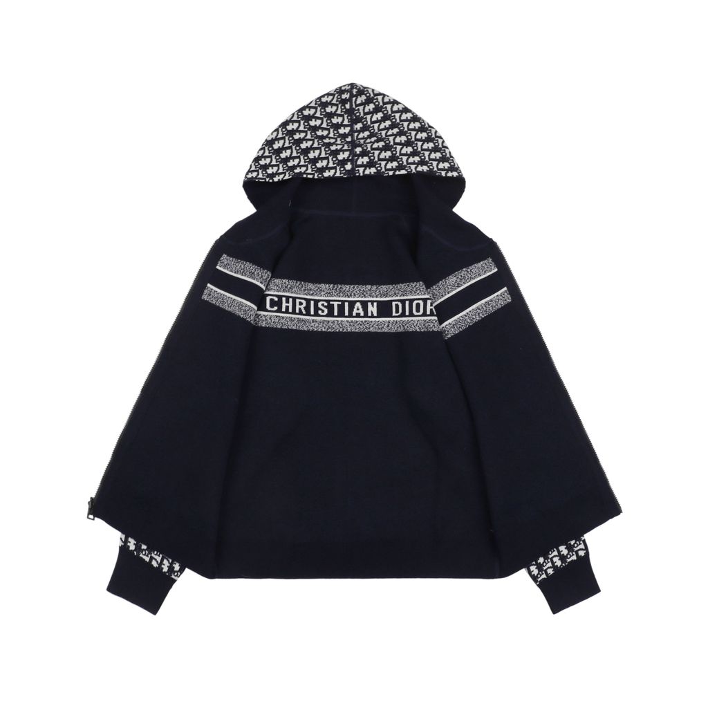 Dior Oblique Reversible Cashmere Blend Knit Jacket