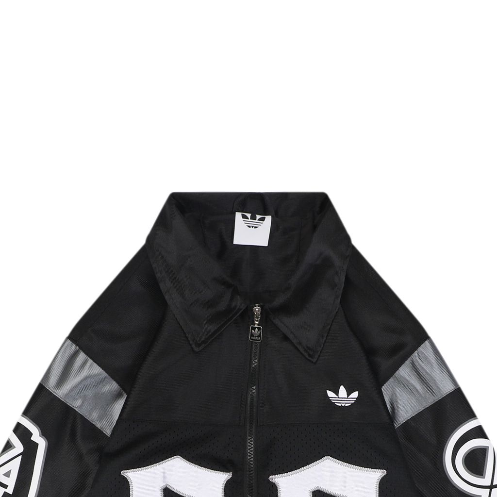 Adidas Black Silver Retro Football Track Jacket