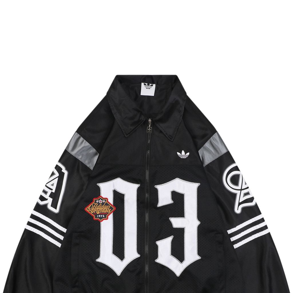 Adidas Black Silver Retro Football Track Jacket