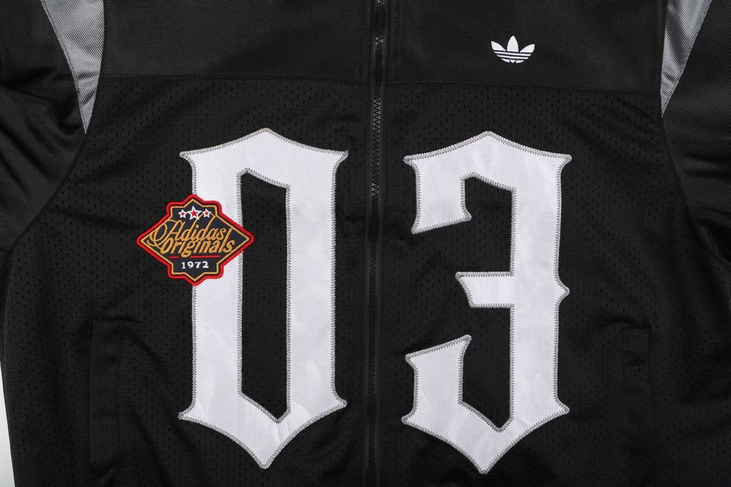 Adidas 03 Satin Mesh Embroidered High Collar Jacket